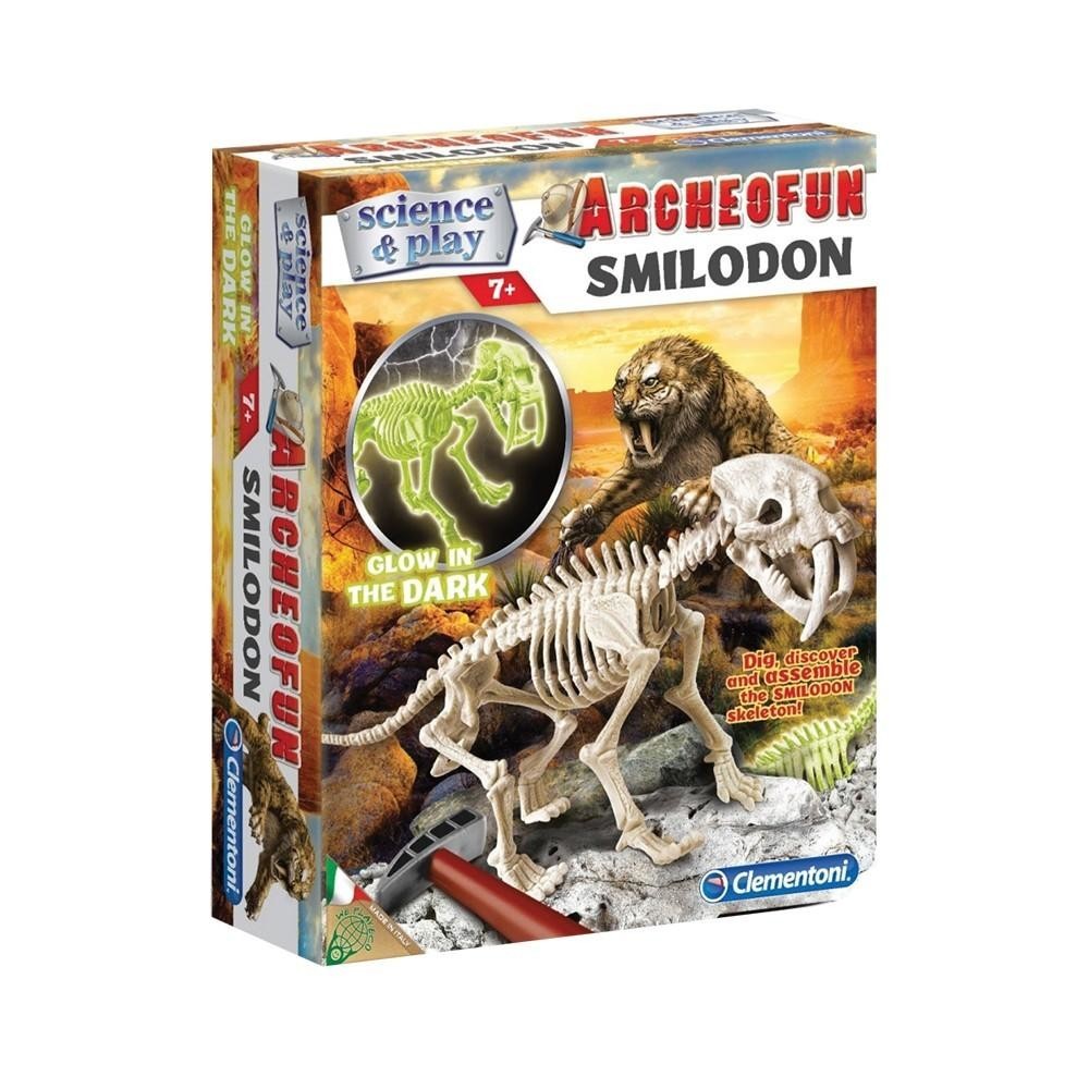 Clementoni - Set Archeofun - Smilodon, fosforescent -