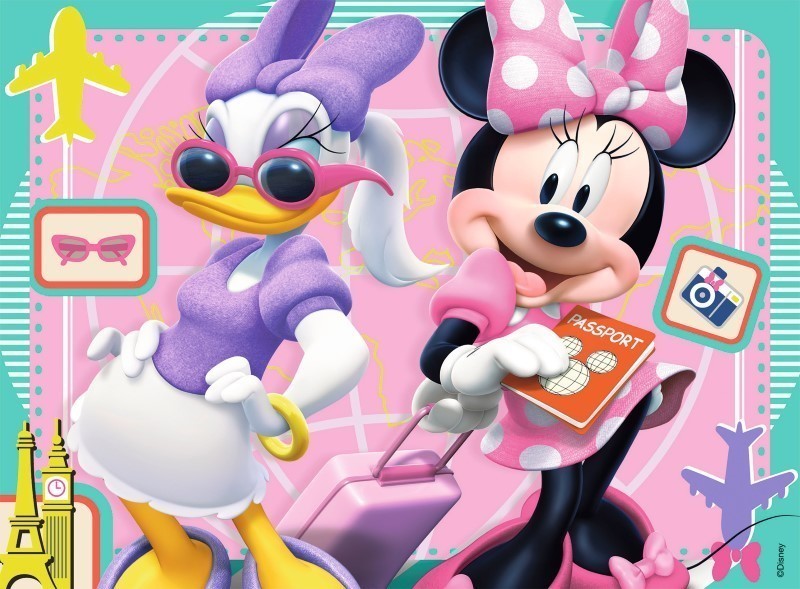 ravensburger puzzle 4 in 1 minnie mouse si daisy 72 piese