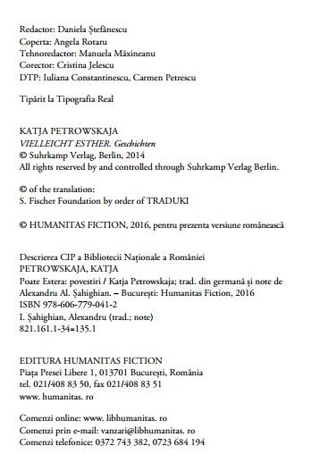 Katja Petrowskaja - Poate Estera. Povestiri -