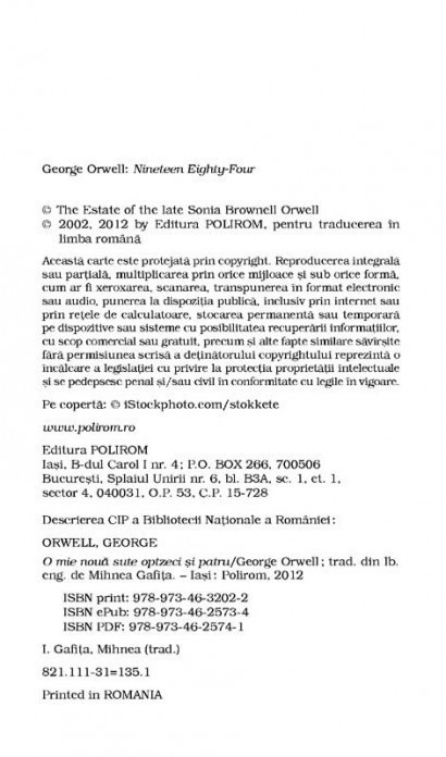 George Orwell - O mie noua sute optzeci si patru (Top 10+) -